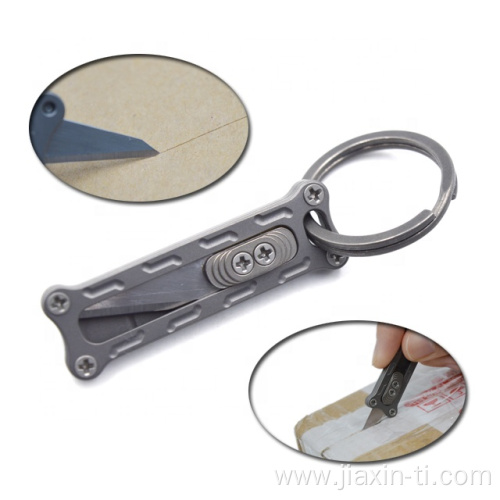 mini titanium utility sliding pocket knife